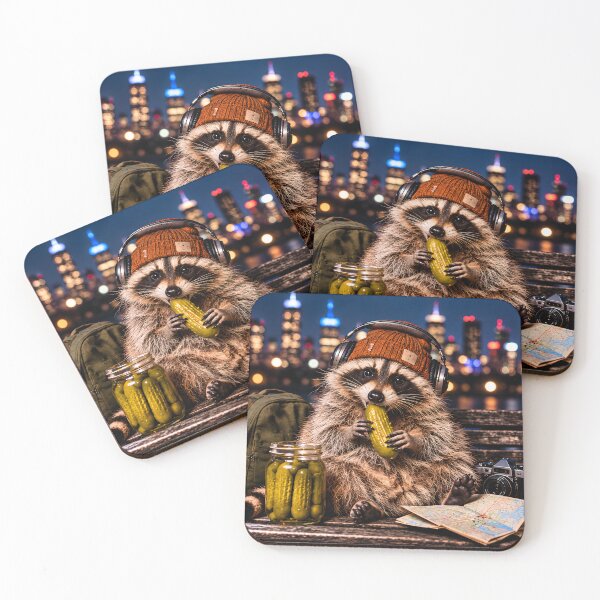 Item preview, Mapache comiendo pepinillos designed and sold by Clothes With Smiling Animals Walt Gral.