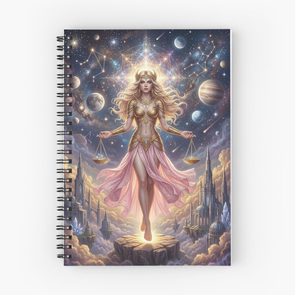 Item preview, Libra Goddess - Celestial Zodiac Fantasy Art with Golden Scales designed and sold by Lucid Dream Pixel.