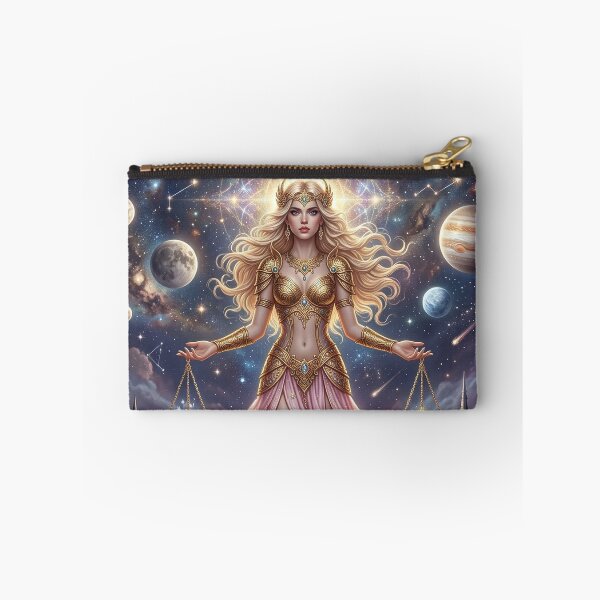 Item preview, Libra Goddess - Celestial Zodiac Fantasy Art with Golden Scales designed and sold by Lucid Dream Pixel.