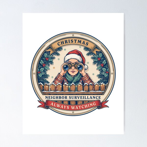 Item preview, Vintage Christmas Neighborhood Surveillance Emblem designed and sold by Fitswear.