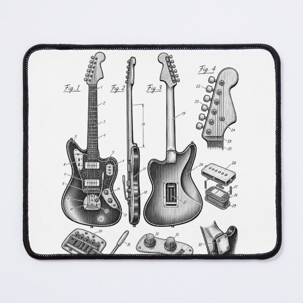 Item preview, Electric Guitar Technical Illustration designed and sold by anapldv.