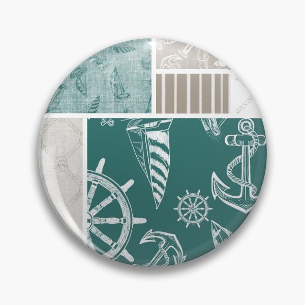 Item preview, Driftwood and Bluegreen Quilt Design Nautical Charcoal Sketches Collection- Features Netting, Stripes, Nautical Items, and Lighthouse Designs designed and sold by PD-Coastal.