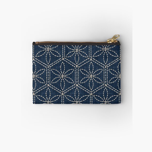 Item preview, Indigo Japanese Hexagon Floral Stitch Pattern designed and sold by Apex Designs.