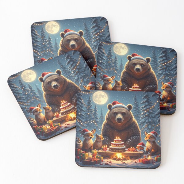 Item preview, Cozy Christmas Bear and Forest Friends Holiday Party Art designed and sold by AWADHESH  CHAURASIA.