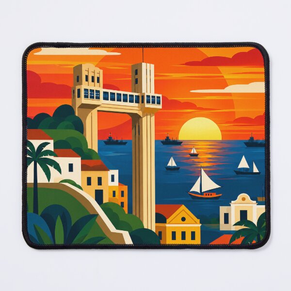 Item preview, Elevador Lacerda at Sunset — Salvador, Bahia, Brazil - Modernist Art designed and sold by BrazilArtShop.