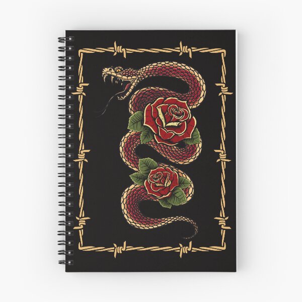 Item preview, Snake and Roses Tattoo style design designed and sold by joztees.