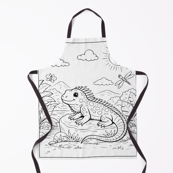 Item preview, Coloring book style print. Iguana designed and sold by MS Production.