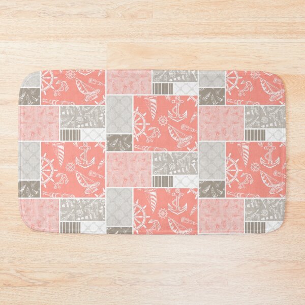 Item preview, Driftwood and Coral Quilt Design Nautical Charcoal Sketches Collection- Features Netting, Stripes, Nautical Items, and Lighthouse Designs designed and sold by PD-Coastal.