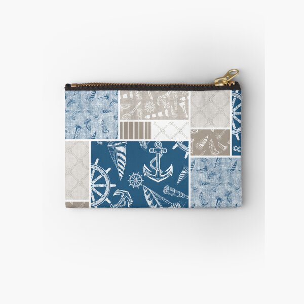 Item preview, Driftwood and Ocean Blue Quilt Design Nautical Charcoal Sketches Collection- Features Netting, Stripes, Nautical Items, and Lighthouse Designs designed and sold by PD-Coastal.