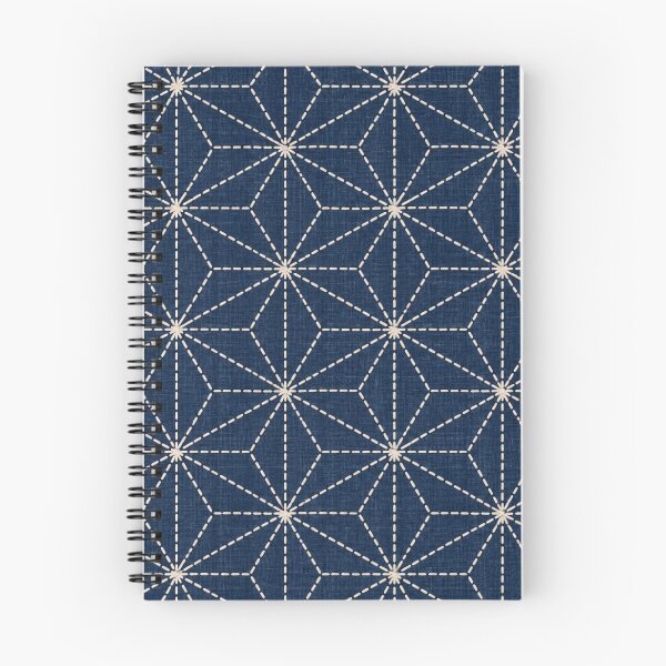Item preview, Indigo Japanese Hemp Leaf Geometric Stitch Pattern designed and sold by Apex Designs.
