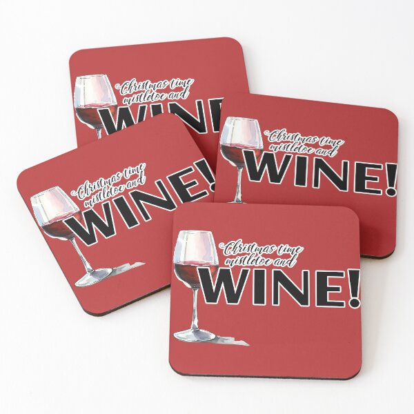 Item preview, Christmas Time Mistletoe and Wine Funny Holiday Quote Art designed and sold by Silly Goose Party.