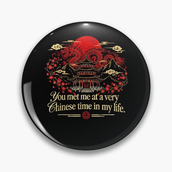 Item preview, You Met Me At A Very Chinese Time Pagoda Dragon Cherry Blossom Scenic T-Shirt designed and sold by slmfams.