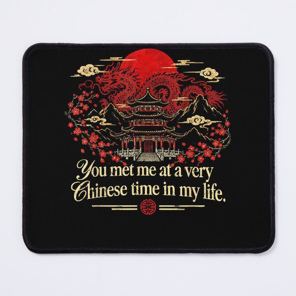 Item preview, You Met Me At A Very Chinese Time Pagoda Dragon Cherry Blossom Scenic T-Shirt designed and sold by slmfams.