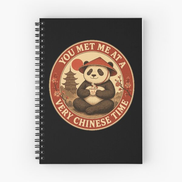 Item preview, You Met Me At A Very Chinese Time Cute Panda Tea Circle Badge T-Shirt designed and sold by slmfams.