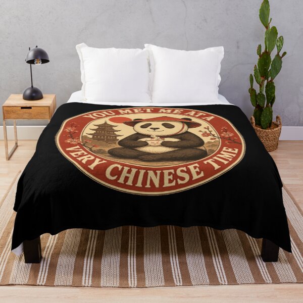 Item preview, You Met Me At A Very Chinese Time Cute Panda Tea Circle Badge T-Shirt designed and sold by slmfams.