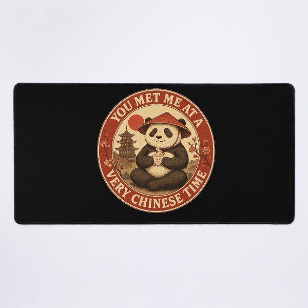 Item preview, You Met Me At A Very Chinese Time Cute Panda Tea Circle Badge T-Shirt designed and sold by slmfams.