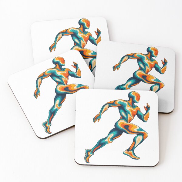 Item preview, Runner Flow Orange Teal Topographic Running Art designed and sold by TeNovaStudio.