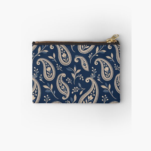 Item preview, Navy Beige Minimal Paisley Pattern designed and sold by Apex Designs.