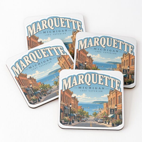 Item preview, Marquette Michigan Downtown to Lake Superior Travel Sticker designed and sold by mnkyride.