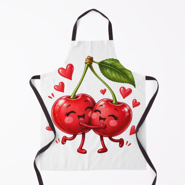 Item preview, Cute Kawaii Hugging Cherries with Hearts designed and sold by TinyWeird.