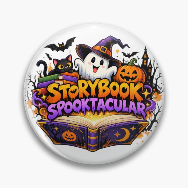 Item preview, Storybook Spooktacular Halloween Reading Event Cute Ghost Black Cat Librarian Teacher Gift designed and sold by IRON WINGS /USAF.