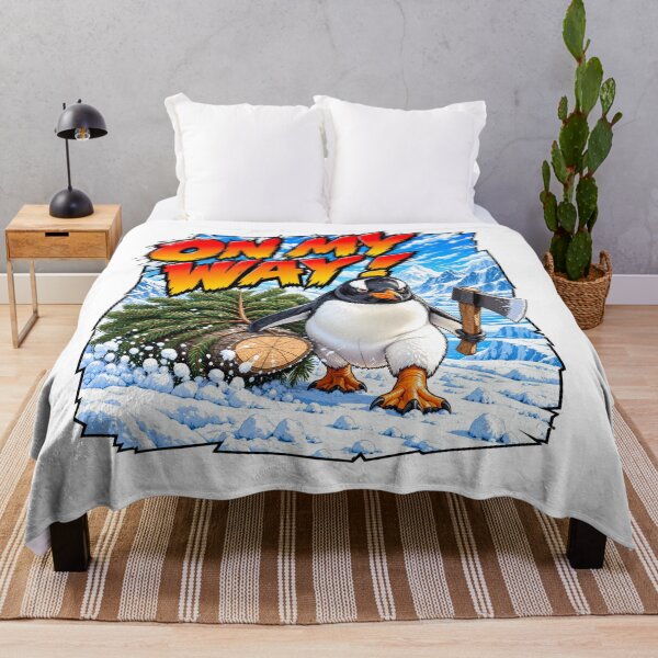 Item preview, On My Way Gentoo Penguin Christmas Art designed and sold by wildlifethings.