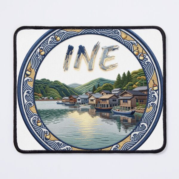 Item preview, Ine Japan Kyoto Fishing Village Wooden Boathouses Embroidered Patch Sticker designed and sold by Imaginarium of Chaos falcon88 .