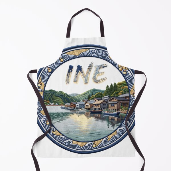 Item preview, Ine Japan Kyoto Fishing Village Wooden Boathouses Embroidered Patch Sticker designed and sold by Imaginarium of Chaos falcon88 .