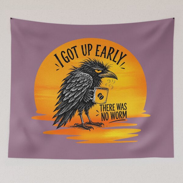 Item preview, I Got Up Early, There Was No Worm – Funny Crow Morning Design designed and sold by Szpaku desart .