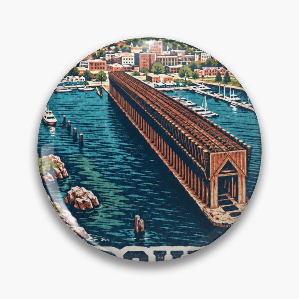 Item preview, Marquette Michigan Downtown to Lake Superior Travel Sticker designed and sold by mnkyride.