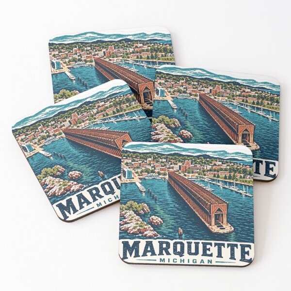 Item preview, Marquette Michigan Downtown to Lake Superior Travel Sticker designed and sold by mnkyride.