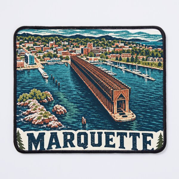 Item preview, Marquette Michigan Downtown to Lake Superior Travel Sticker designed and sold by mnkyride.