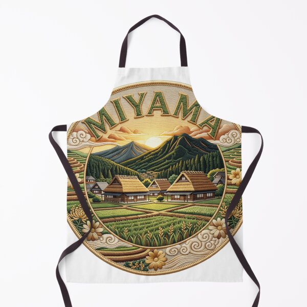 Item preview, Miyama Japan Kyoto Thatched Farmhouse Mountain Village Embroidered Patch Sticker designed and sold by Imaginarium of Chaos falcon88 .