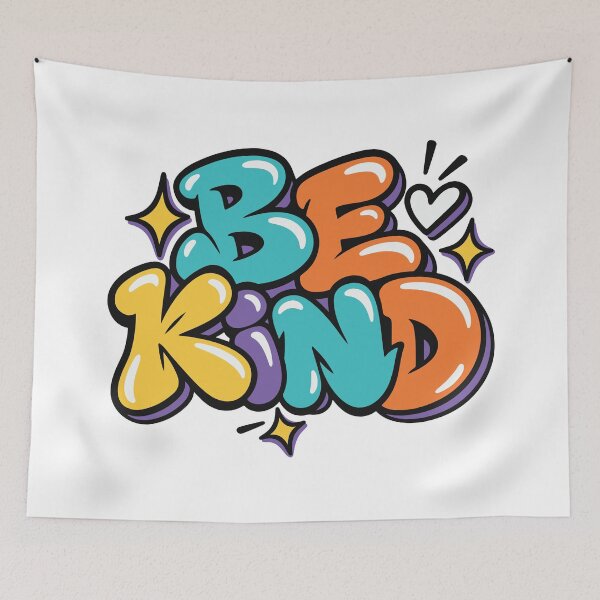 Item preview, Be Kind Colorful Graffiti Bubble Lettering Positive Quote designed and sold by FemmePod.