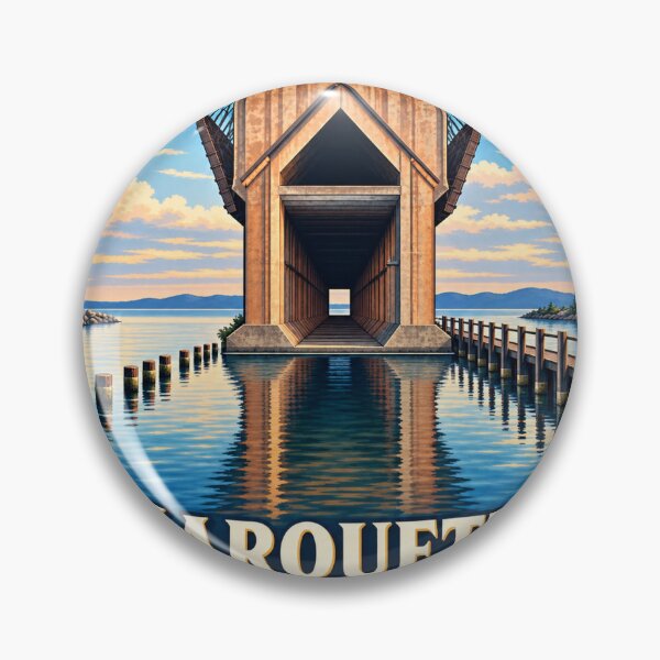 Item preview, Marquette Michigan Ore Dock – Vintage Round Lake Superior Sticker designed and sold by mnkyride.