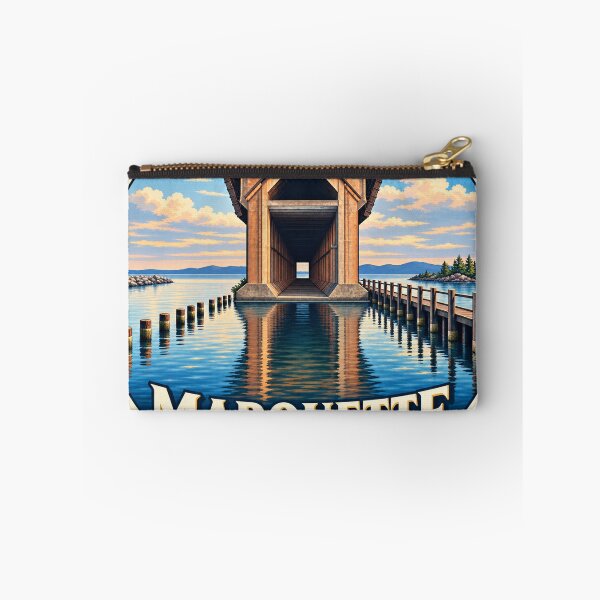 Item preview, Marquette Michigan Ore Dock – Vintage Round Lake Superior Sticker designed and sold by mnkyride.