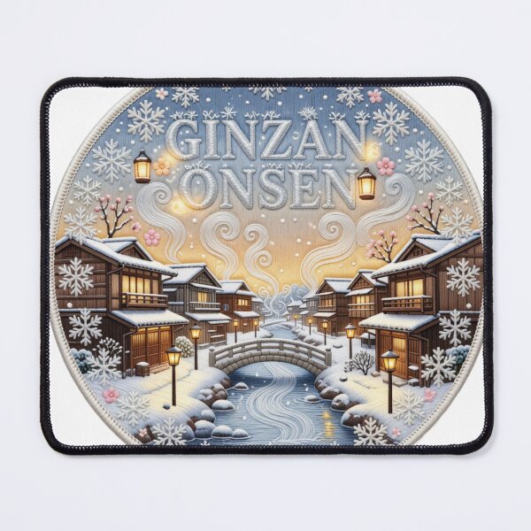 Item preview, Ginzan Onsen Japan Yamagata Snowy Hot Spring Village Embroidered Patch Sticker designed and sold by Imaginarium of Chaos falcon88 .