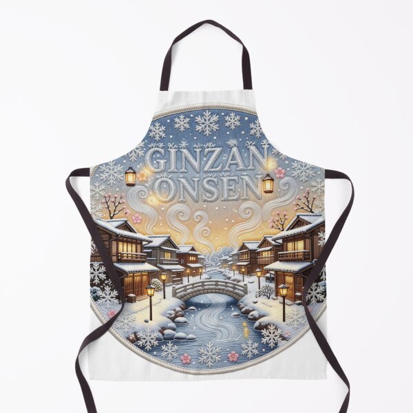Item preview, Ginzan Onsen Japan Yamagata Snowy Hot Spring Village Embroidered Patch Sticker designed and sold by Imaginarium of Chaos falcon88 .