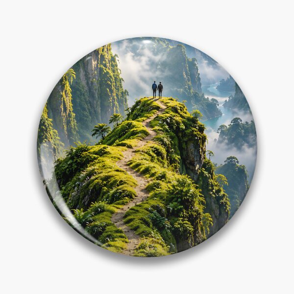 Item preview, Tropical Jungle Mountain Trail – Mystical Rainforest Landscape Art designed and sold by IRON SIREN.