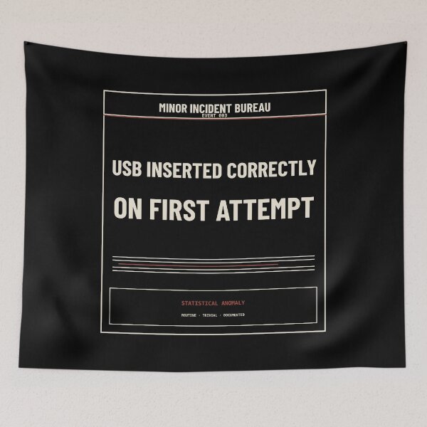 Item preview, Usb Inserted Correctly On First Attempt Dark | Funny Bureaucratic Incident Design designed and sold by MinorIncidentBureau.