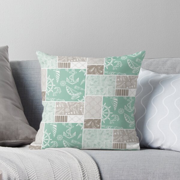 Item preview, Driftwood and Seafoam Quilt Design Nautical Charcoal Sketches Collection- Features Netting, Stripes, Nautical Items, and Lighthouse Designs designed and sold by PD-Coastal.