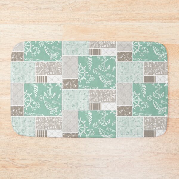 Item preview, Driftwood and Seafoam Quilt Design Nautical Charcoal Sketches Collection- Features Netting, Stripes, Nautical Items, and Lighthouse Designs designed and sold by PD-Coastal.
