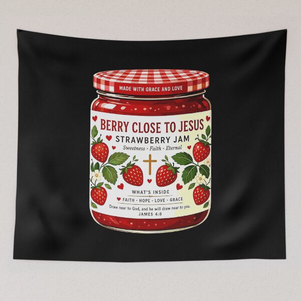 Item preview, Berry Close to Jesus Strawberry Jam – Cute Christian Faith designed and sold by plushism.