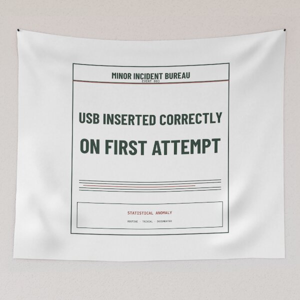 Item preview, Usb Inserted Correctly On First Attempt Light | Funny Bureaucratic Incident Design designed and sold by MinorIncidentBureau.