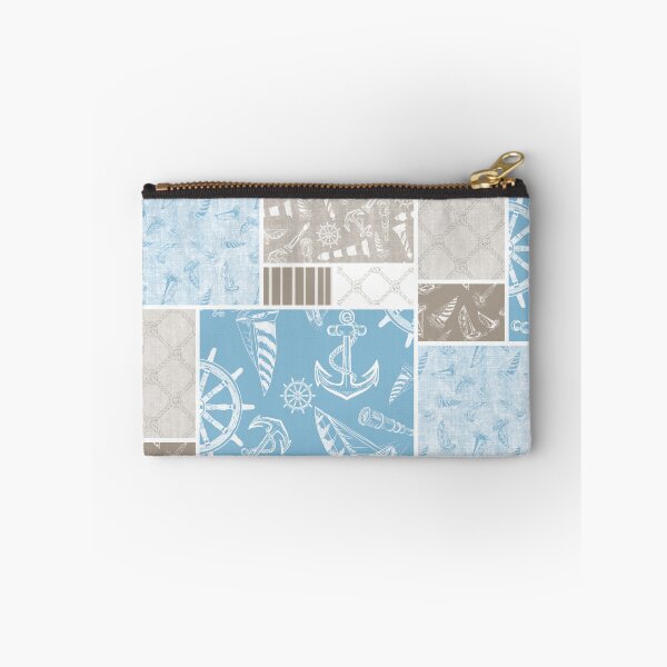 Item preview, Driftwood and Sky Blue Quilt Design Nautical Charcoal Sketches Collection- Features Netting, Stripes, Nautical Items, and Lighthouse Designs designed and sold by PD-Coastal.