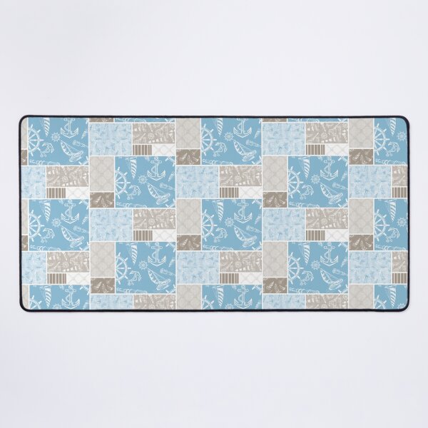 Item preview, Driftwood and Sky Blue Quilt Design Nautical Charcoal Sketches Collection- Features Netting, Stripes, Nautical Items, and Lighthouse Designs designed and sold by PD-Coastal.