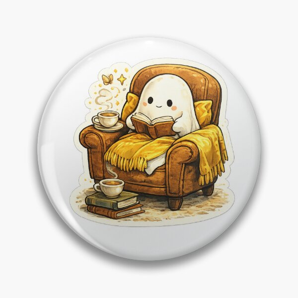 Item preview, Cozy Ghost Reading Book Cute Ghost Reader designed and sold by Heathenicia.