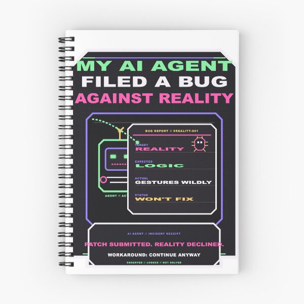 Item preview, AI Agent Shirt - My AI Agent Filed a Bug Against Reality - Pixel Goth Humor designed and sold by Valmere-Punk.
