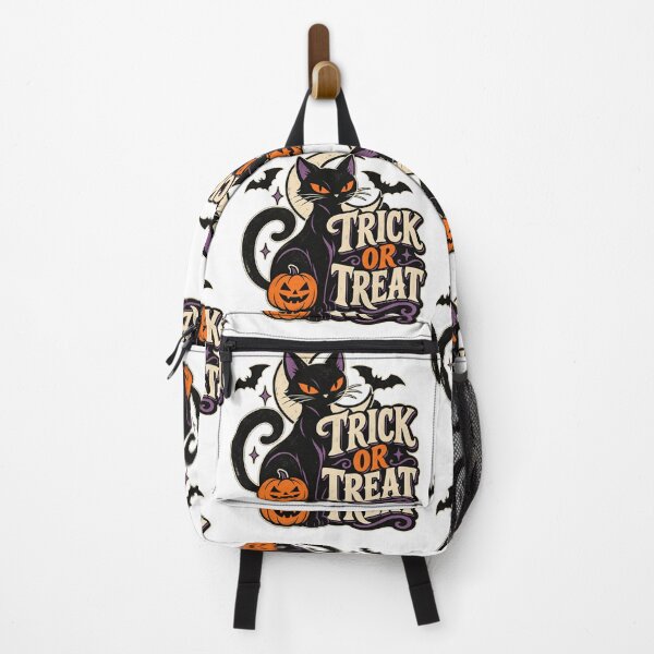Item preview, Trick or Treat Halloween Black Cat Pumpkin Retro Gift designed and sold by IRON WINGS /USAF.