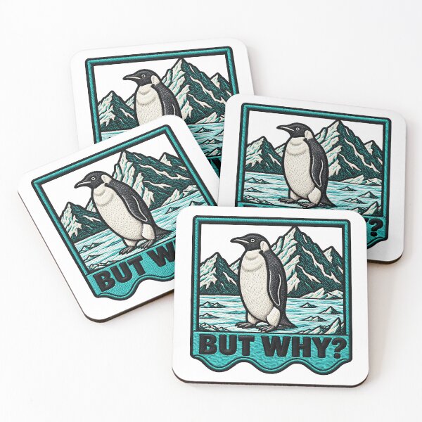 Item preview, But Why Penguin Funny Mountains Animal Humor designed and sold by ArtDesignTp.
